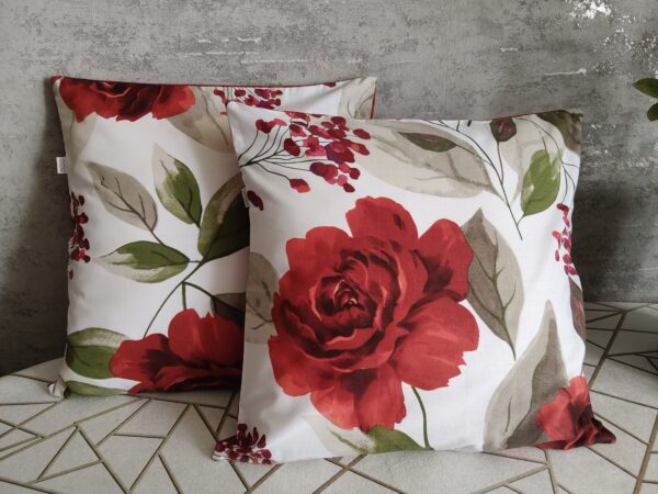 Poszewki 2szt 40x40 cm czerwone róże bawełna 100%  I HandmadebyAmia