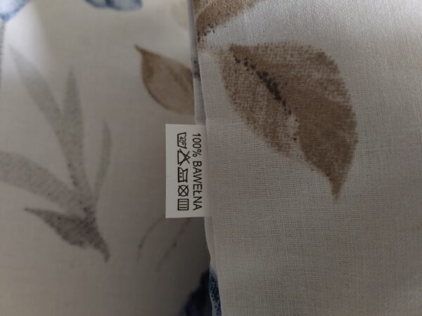 oplus_262144 2 szt poszewki 40x40 kwiaty niebieskie beżowe bawełna HandmadebyAmia