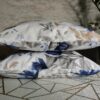 oplus_0 2 szt poszewki 40x40 kwiaty niebieskie beżowe bawełna HandmadebyAmia