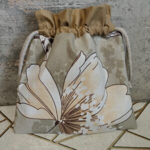 Woreczek bawełniany dwustronny 24x23 cm, brazowo-karmelowy, wielofunkcyjny – Handmade by Amia