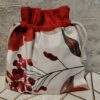 Woreczek bawełniany dwustronny 24x23 cm, czerwony z różą, wielofunkcyjny – Handmade by Amia