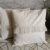 oplus_262144 2 szt poszewki 40x40 ecru kremowe z tiulową falbanką bawełna HandmadebyAmia