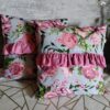 2 szt poszewki 40x40 kwiatowe wrzosowo lawendowe z falbanką bawełna HandmadebyAmia