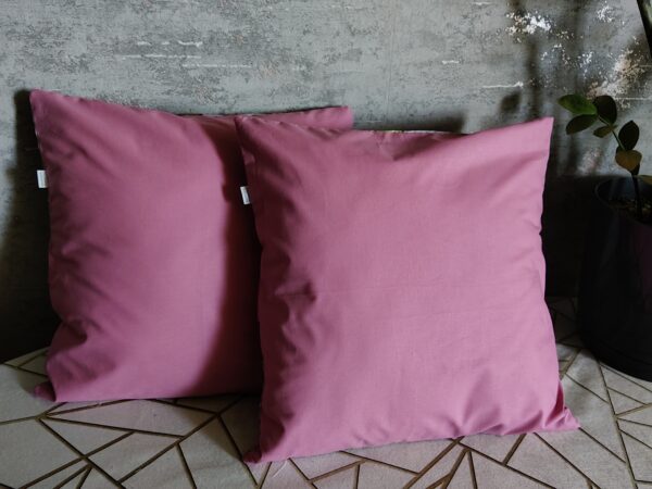 2 szt poszewki 40x40 kwiatowe wrzosowo lawendowe z falbanką bawełna HandmadebyAmia