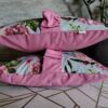 2 szt poszewki 40x40 kwiatowe wrzosowo lawendowe z falbanką bawełna HandmadebyAmia