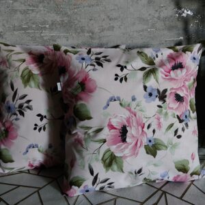 2 szt poszewki 40x40 różowe kwiaty pastelowe bawełna HandmadebyAmia