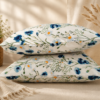 Poszewki 40x40 Chabry i Rumianki – 2 szt. | 100% bawełna | Styl rustykalny